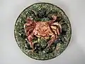 Wall plate, 10.4 in, coloured glazes, Palissy style