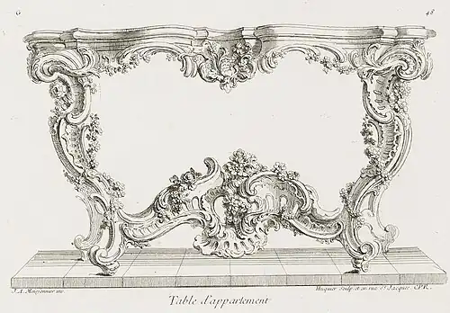 Table design by Juste-Aurele Meissonier (1730)