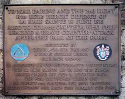 Plaque for the KGL on the outer wall of La Haye Sainte