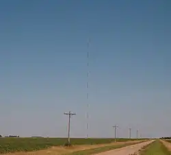 KVLY tower from a distance of about one mile (1.6&nbsp;km)