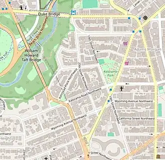 Map of the Kalorama Triangle neighborhood