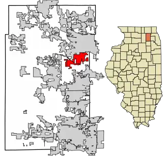 Location of South Elgin in Kane County, Illinois