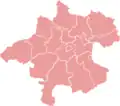 Map indicating the districts of Upper Austria