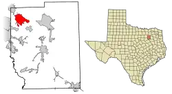 Location of Forney in Kaufman County, Texas
