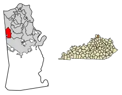 Location of Elsmere in Kenton County, Kentucky