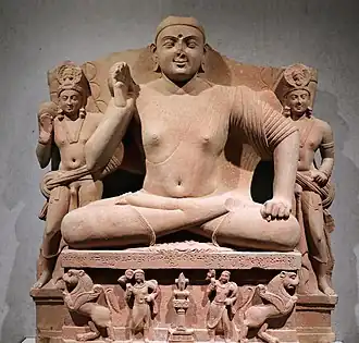 "Kimbell seated Buddha", with inscription "year 4 of Kanishka" (131 CE).[40][41] Another similar statue has "Year 32 of Kanishka".[42]