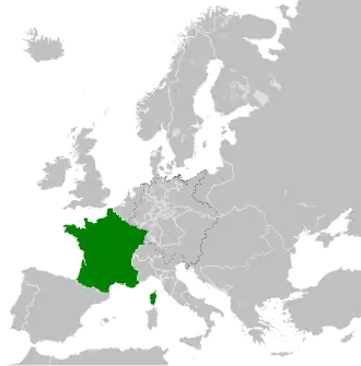 The Kingdom of France in 1818