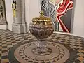 The baptismal font of the church