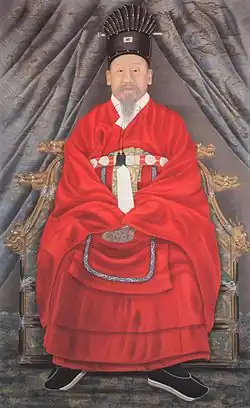 Emperor Gojong of Korean Empire wearing Imperial Crown