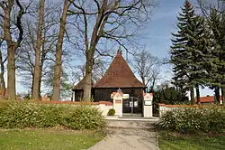 Holy Trinity church in Kaszewice, front view
