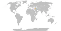 Map indicating locations of Kuwait and Syria