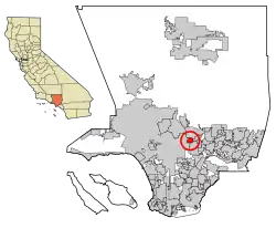 Location of South Pasadena in Los Angeles County, California