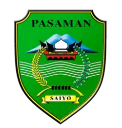 Former emblem of Pasaman Regency (1981–2012). With the creation of new West Pasaman Regency from its territory this logo was deemed not reflecting the current reality and replaced.[46]