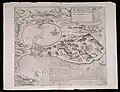 Anonymous map showing Turkish capture of Tunis and its port city of La Goulette (also known as Goletta and Halq al-Wadi), in 1574. Fortress at La Goulette, city of Tunis, ships, and armed forces shown pictorially.
