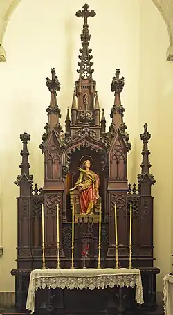 Neo-Gothic altarpiece of Saint Barbara