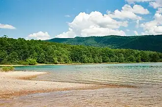 Lake Moomaw, a manmade lake providing water supply and recreation to the area.