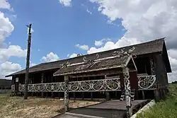 A traditional Dayak house (Lamin) in Kutai Kartanegara