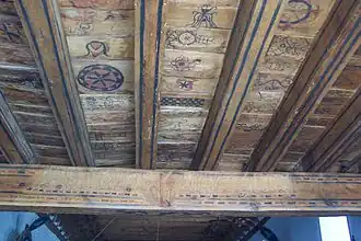 Ceiling of the entrance, painted with 18th and 19th century designs.