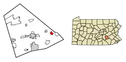 Location of Richland in Lebanon County, Pennsylvania.