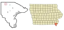 Location of Houghton, Iowa