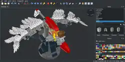 A flying mechanism that was built in Lego Masters Denmark rebuilt in LeoCAD