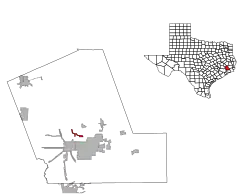 Location of Kenefick, Texas
