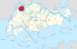 Location of Lim Chu Kang in Singapore