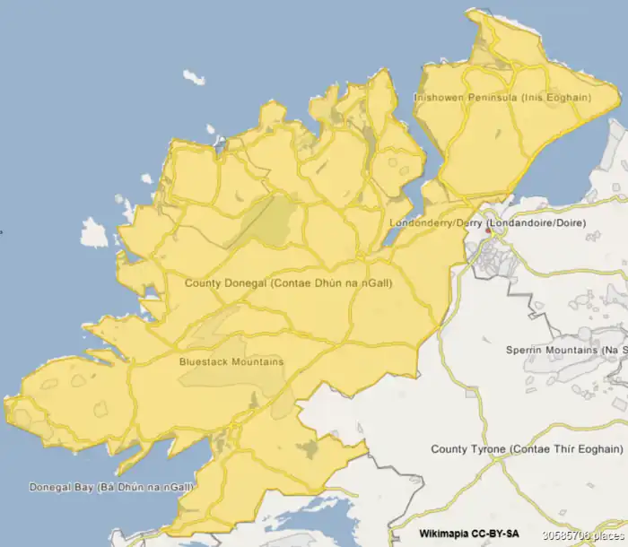 Machaire Rabhartaigh is located in County Donegal