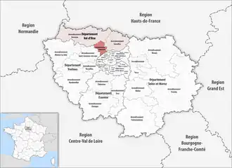 Location within the region Île-de-France