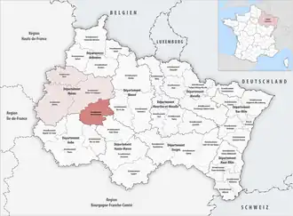 Location within the region Grand Est