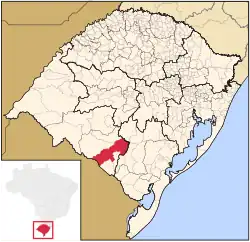 Location in Rio Grande do Sul