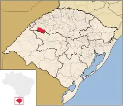 Location in Rio Grande do Sul state