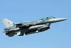 A Turkish F-16 taking off from İzmir Çiğli Air Base - LTBL, Turkey.