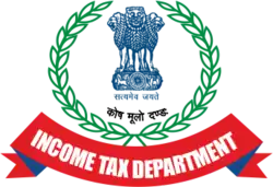 Income Tax Department logo: the three-lion Indian emblem above white-on-red "Income Tax Department"