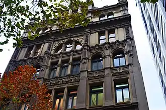 Upper façade