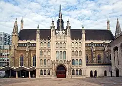 Guildhall, London, in the City of London, is the seat of the Corporation of London, the governing body of the city.