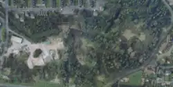 Aerial view of Lower Lines Park in Gillingham during regeneration in 2003