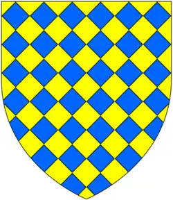 Lozengy azure and or (effectively a field or semée with lozenges azure)