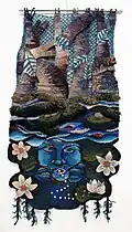 From the series "In the Enchanted Realm" — Water Sprite, 1980, 90×60, handwoven, linen, wool, wool blend, metallic thread, beads