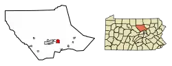 Location of Montoursville in Lycoming County, Pennsylvania