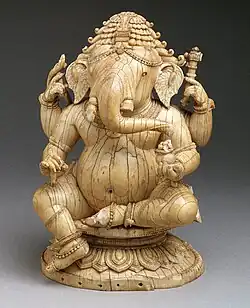 Ganesha; c. 14th-15th century; ivory; height: 18.4&nbsp;cm; Metropolitan Museum of Art[93]