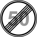 End of maximum speed limit (50 km/h)