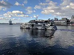 MONA ROMA ferry departs the Port of Hobart for MONA
