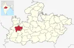 Location of Ujjain district in Madhya Pradesh