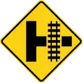 W10-3R Side road with parallel tracks (right)