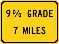 W7-3bP (percent) grade (distance) miles ahead
