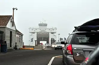 MV John H offloading at Orient Point