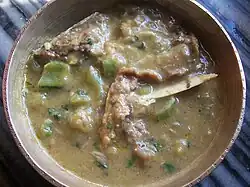 Assamese khar dish with rohu fish heads