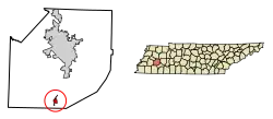 Location of Medon in Madison County, Tennessee.