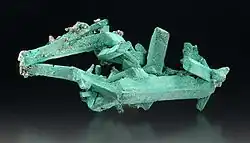 Malachite pseudomorphs after azurite, 13 x 6 x 4&nbsp;cm.